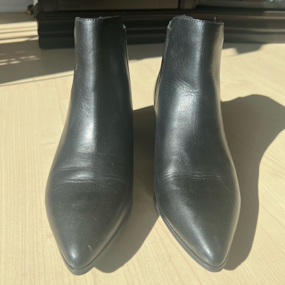 Halogen Sleek Black Ankle Booties